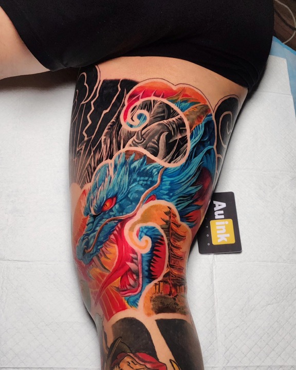 Tattoo work · 2024, color & illustrative tattoo by Aurelio Dinorog III in Panglao, Bohol