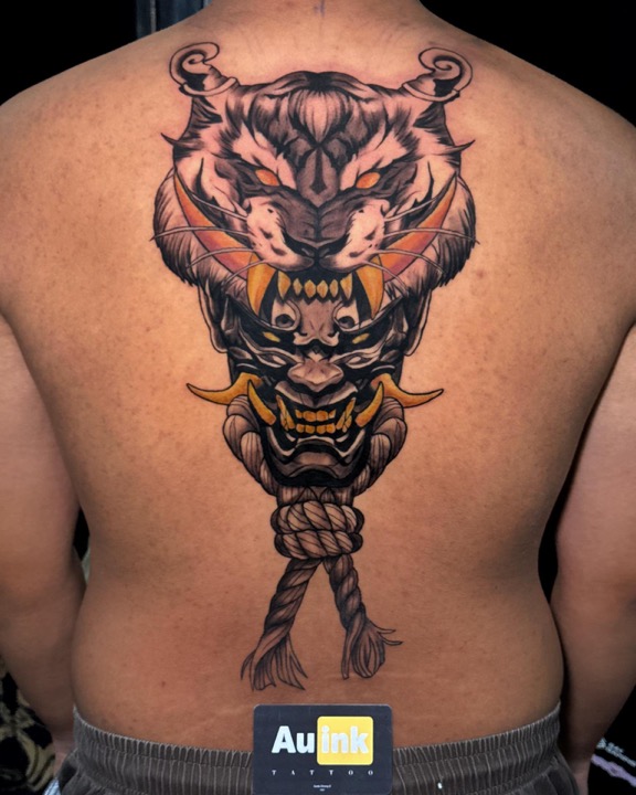 Tattoo work, large & blackwork tattoo by Aurelio Dinorog III in Panglao, Bohol