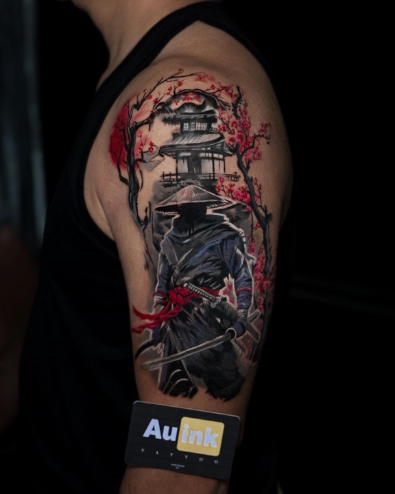 Tattoo work, large & blackwork tattoo by Aurelio Dinorog III in Panglao, Bohol