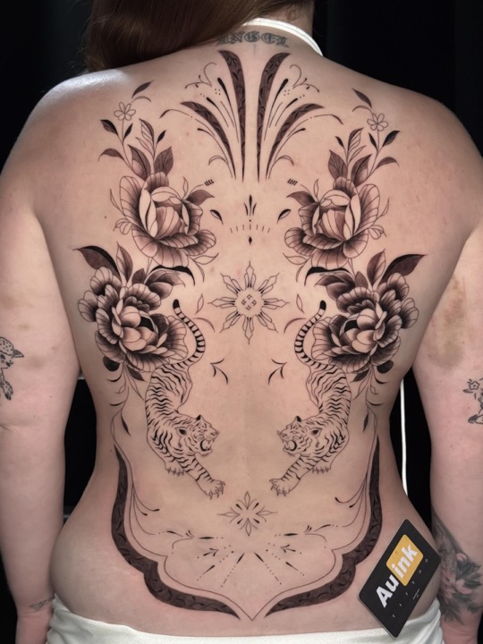 Tattoo work, large & blackwork tattoo by Aurelio Dinorog III in Panglao, Bohol