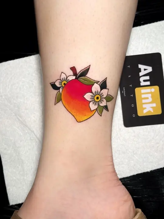 Mango & sampaguita, color & illustrative tattoo by Aurelio Dinorog III in Panglao, Bohol