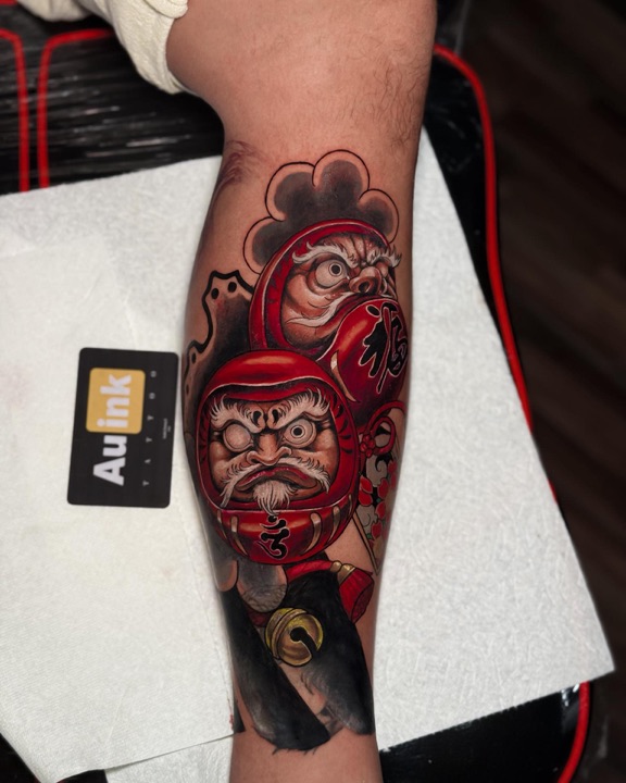 Daruma doll, color tattoo by Aurelio Dinorog III