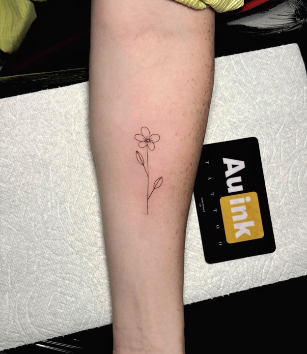 Floral linework, fine line tattoo by Aurelio Dinorog III in Panglao, Bohol