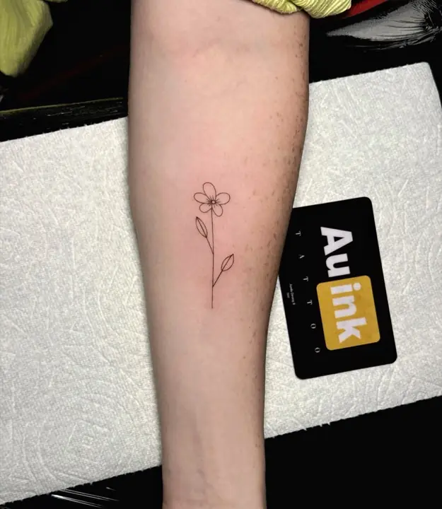 Floral linework, fine line tattoo by Aurelio Dinorog III in Panglao, Bohol