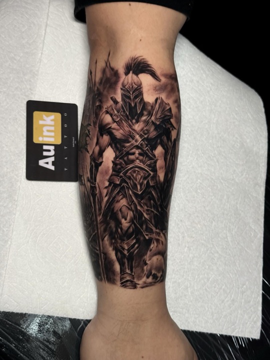 Warrior study, large-blackwork tattoo by Aurelio Dinorog III
