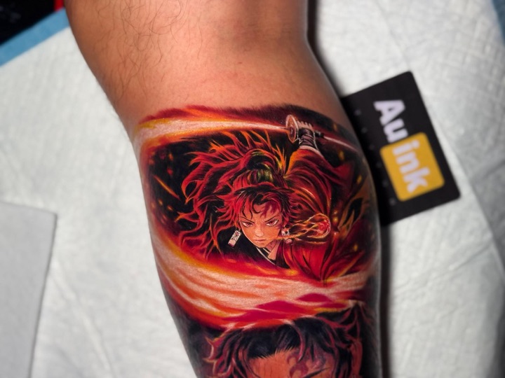 Demon Slayer, portraits tattoo by Aurelio Dinorog III